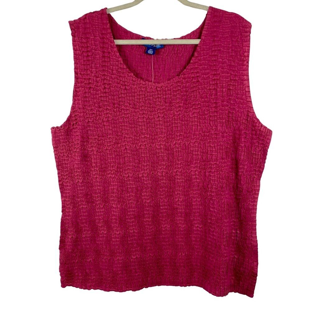 Evan Picone Westport Textured Tank Top 2X NWT Sleeveless Wine